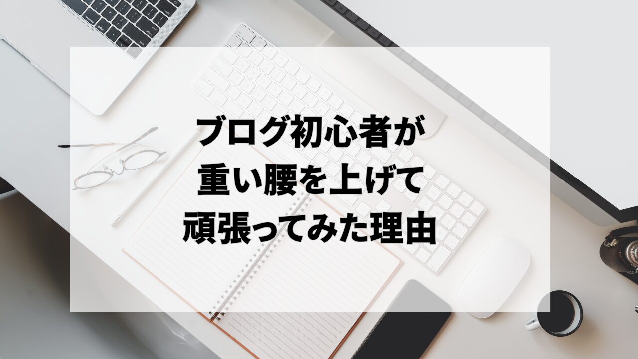 ブログ初心者が重い腰を上げて頑張ってた理由